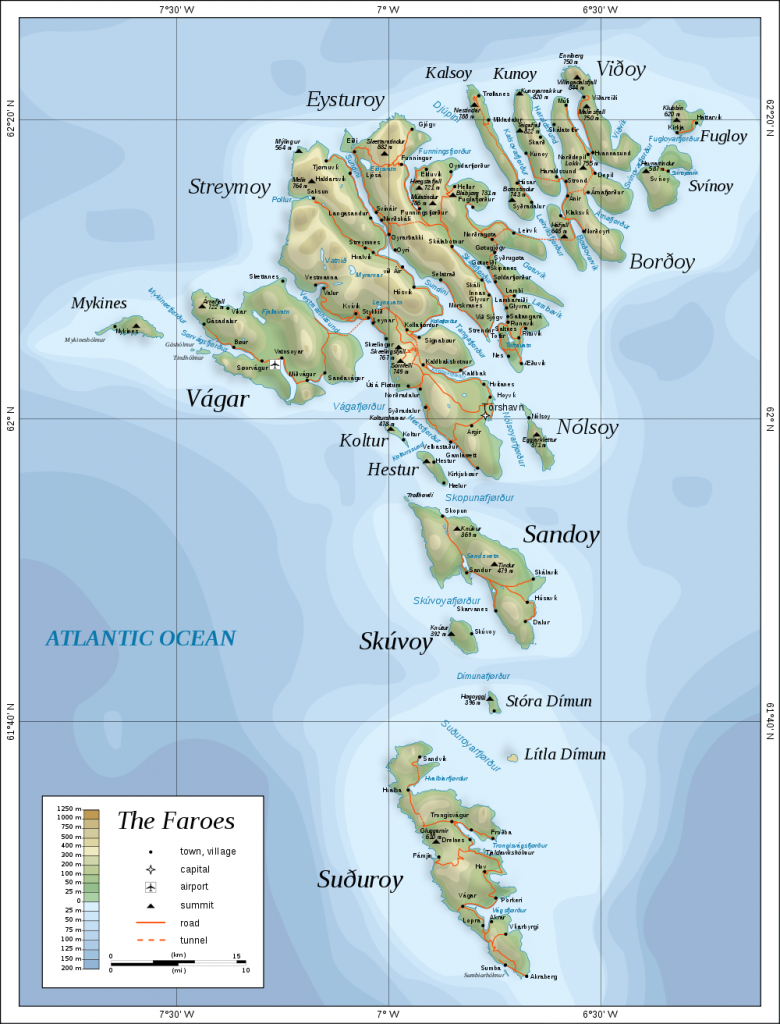 Kort over Færøerne
